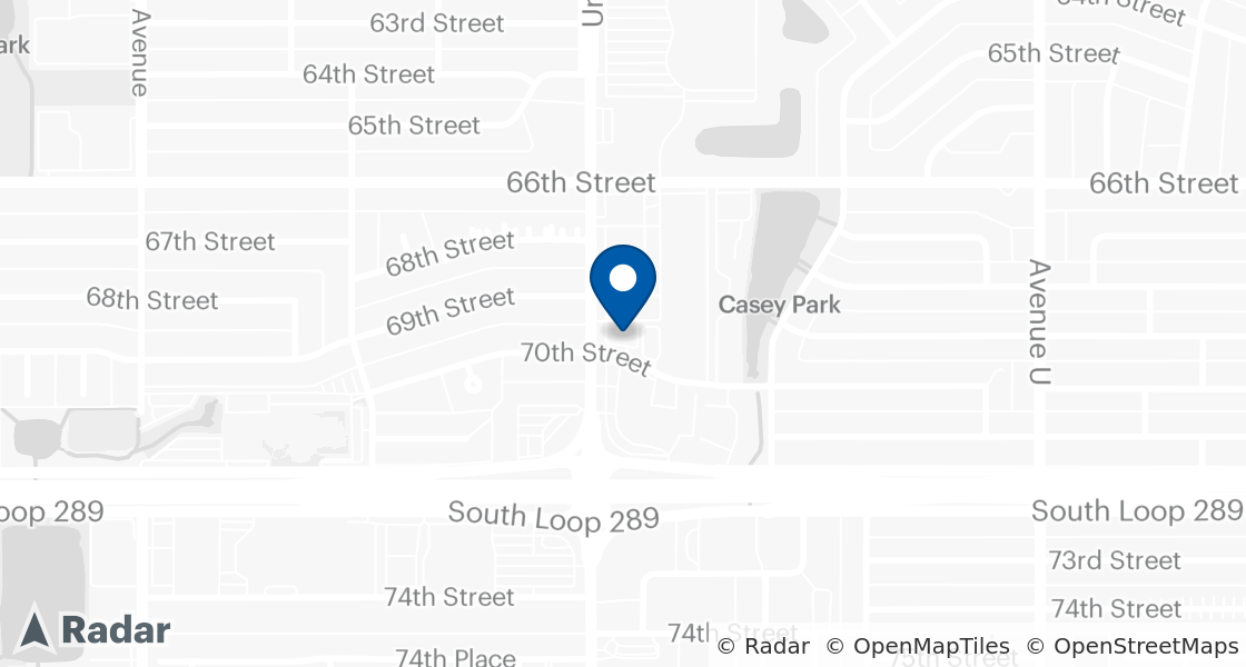 Map of Dairy Queen Location:: 6925 University Ave, Lubbock, TX, 79413-6333